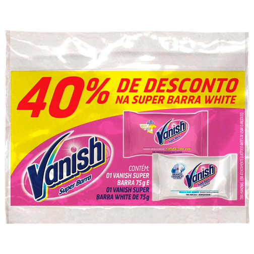 KIT TIRA MANCHAS VANISH BARRA ROUPAS BRANCAS + ROUPAS COLORIDAS 75G CADA