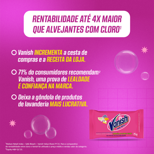 TIRA MANCHAS VANISH BARRA MULTI POWER ROUPAS COLORIDAS 75G