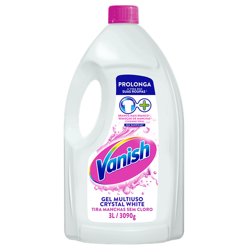 TIRA MANCHAS VANISH GEL CRYSTAL WHITE ROUPAS BRANCAS 3L