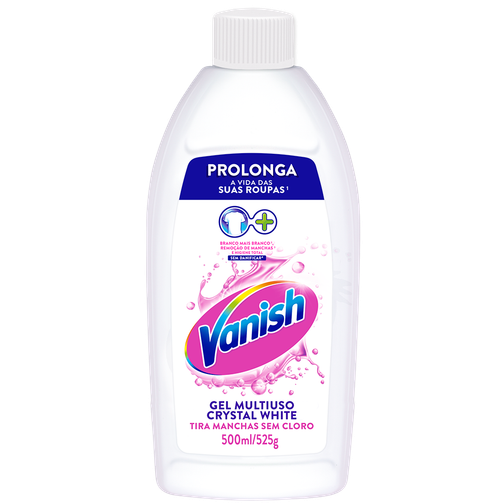 TIRA MANCHAS VANISH GEL CRYSTAL WHITE ROUPAS BRANCAS 500ML