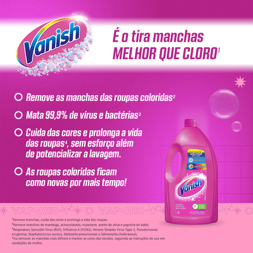 TIRA MANCHAS VANISH GEL MULTIUSO ROUPAS COLORIDAS 3L