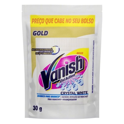 TIRA MANCHAS VANISH PÓ CRYSTAL WHITE ROUPAS BRANCAS 30G