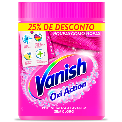 TIRA MANCHAS VANISH PÓ MULTI POWER ROUPAS COLORIDAS 900G COM 25% DE DESCONTO
