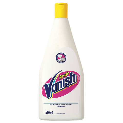 TIRA MANCHAS VANISH PRÉ LAVAGEM RESOLV ROUPAS BRANCAS 450ML