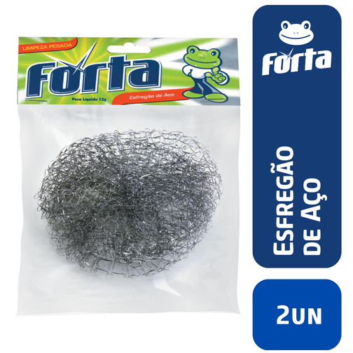 ESFREGÃO DE AÇO FORTA C/2 UNID