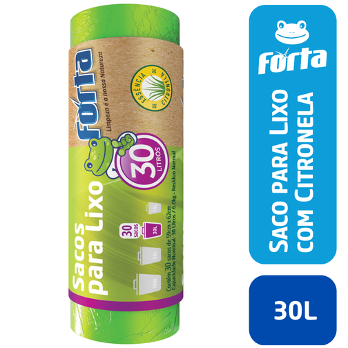 SACO P/ LIXO ROLO FORTA CITRONELA 30L