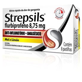 PASTILHAS PARA GARGANTA STREPSILS SABOR MEL E LIMÃO - CAIXA 8 PASTILHAS