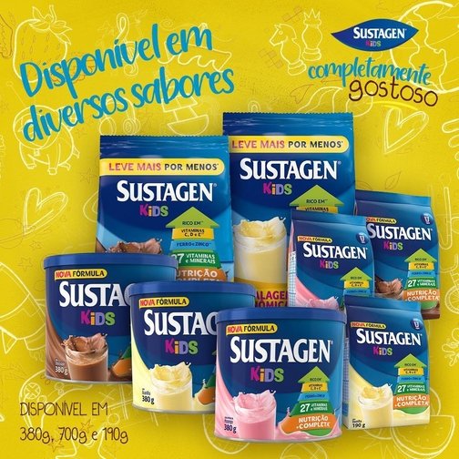 COMPLEMENTO ALIMENTAR SUSTAGEN KIDS SABOR BAUNILHA - SACHÊ 700G