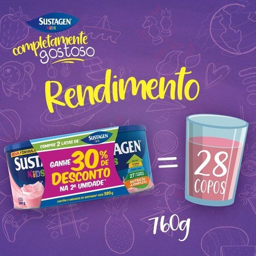 COMPLEMENTO ALIMENTAR SUSTAGEN KIDS SABOR MORANGO