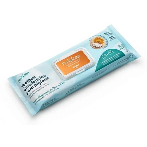 TOALHA UMEDECIDA FEELCLEAN PREMIUM PARA ADULTOS 40 UNIDADES