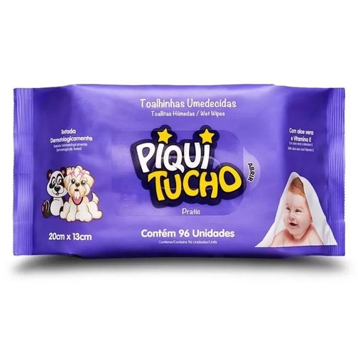 TOALHA UMEDECIDA PIQUITUCHO PRATIC 96 UNIDADES