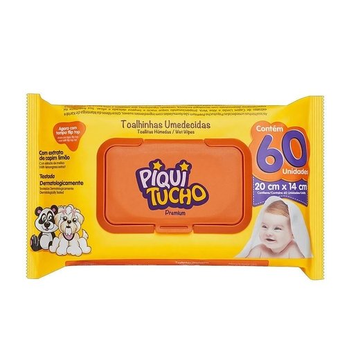TOALHA UMEDECIDA PIQUITUCHO PREMIUM 60 UNIDADES