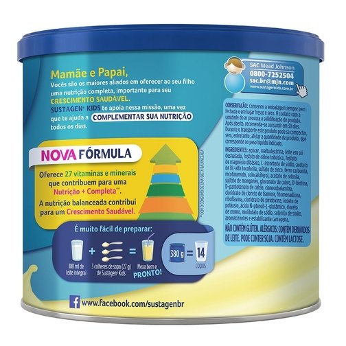 COMPLEMENTO ALIMENTAR SUSTAGEN KIDS SABOR BAUNILHA