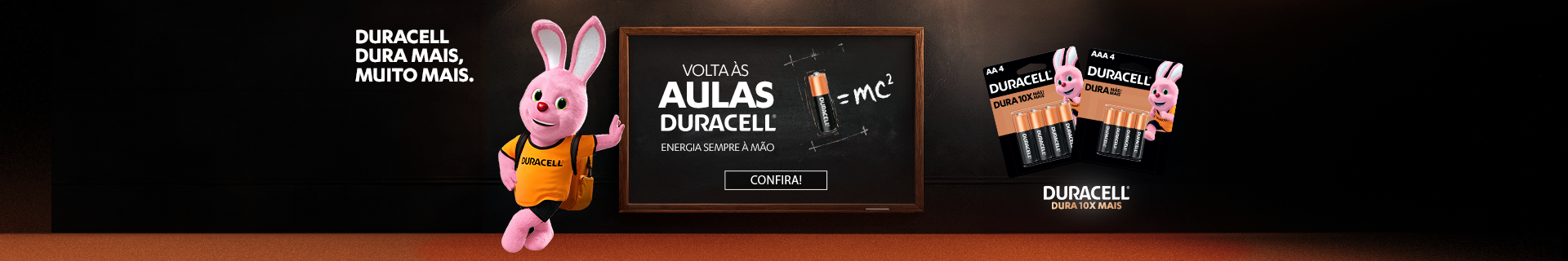 Banner Duracell Volta as Aulas 
